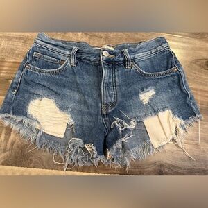We The Free by Free People Distressed Denim Shorts